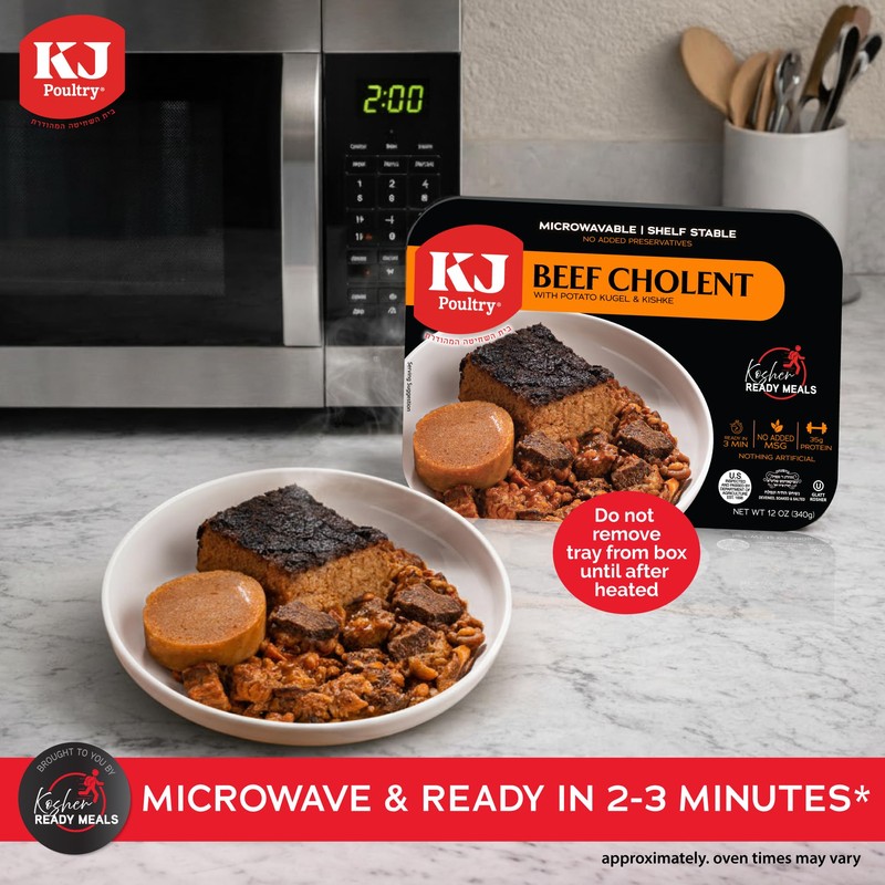 KJ Poultry Kosher Ready Meals - Beef Chulent & Kugel,