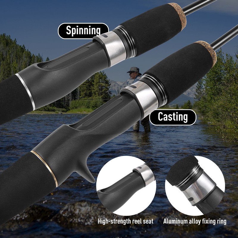 1.68m / 1.8m Lightweight Carbon Fiber Casting/Spinning Fishing Rod Lure