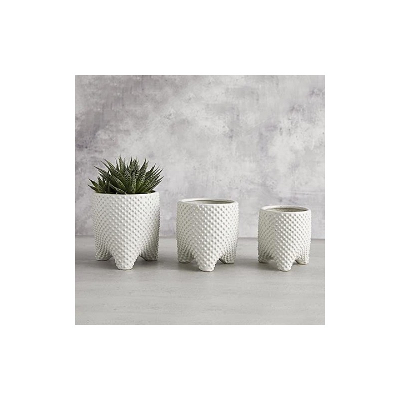 47th & Main Textured Dots Ceramic Tripod Footed Home Decor