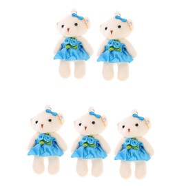 KOMBIUDA Suspending Tiny Bears Keychain Mini Bear Decor 5pcs Decorative Figurines Home Accessory