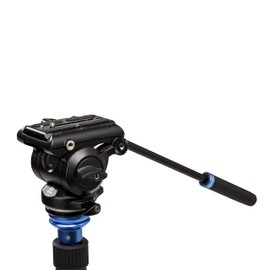 Benro Fluid Video Head – Professional 75mm Flat Base Video Head with 8.8 lb Load Capacity, Pan & Tilt Drag Control, Sliding Quick Release Plate & 3/8"-16 Mount for Tripods & Sliders (S4PRO)