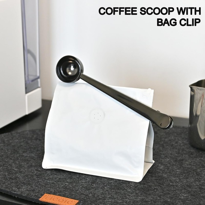 LICQIC Coffee Scoop with Bag Clip, for Sealing and Measuring