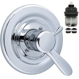 Shower Trim Kit Compatible with Delta Lahara 17 Series, T17038-CH Dual-Function Shower Valve Trim with Temperature and Volume Control, Chrome, (Cartridge Included)