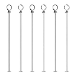 100 Pack Fishing Looped Spinner Shaft, Stainless Steel Spinner Bait Wire Fishing Lure Making Supplies - Lure Making Kit Rigs for Freshwater Bass, Trout, Walleye, Salmon, Catfish