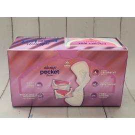 Always Pocket Feminine Pads with FlexFoam, Size 2 Heavy Flow, Unscented, 20 Pads