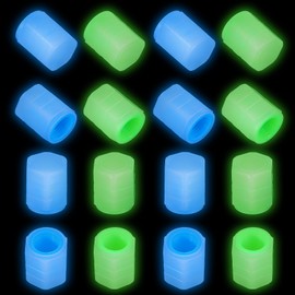 30Pcs Glow in The Dark Tire Valve Caps, Tire Valve Caps Light Up, Fluorescent Car Tire Pressure Caps for Cars, Truck, Motorcycles, Bike(Green, Blue)