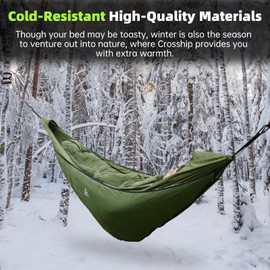 CROSSHIP Hammock Underquilt for Camping Hammock, Full Length Camping Quilt for Hammocks Lightweight Soft Warm 3-4 Seasons 41-68°F, Great for Hiking Backpacking Traveling Beach (Hold Up to 500lbs)
