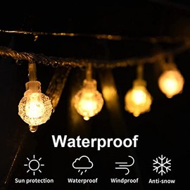INGEQUIS Guirnalda de Luces Led con 100leds de 10Metros, Cadena de Luz Impermeable con 8 Modos de Iluminación, Decoración Luminosa de Navidad, Iluminación Festival al Interior y Exterior (Globos)