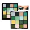 Green Eyeshadow Palette with 16 Colours - Eyeshadow Palette Matt