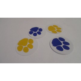 Unbranded Pre Cut One Inch Bottle Cap Images! GOLD BLUE PAW PRINTS FREE SHIP - photo, 25 images