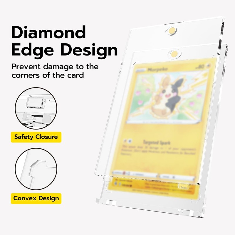 Mcbazel 35PT Magnetic Card Holder,Magnetic Trading Card Holders(Box of 10),Game