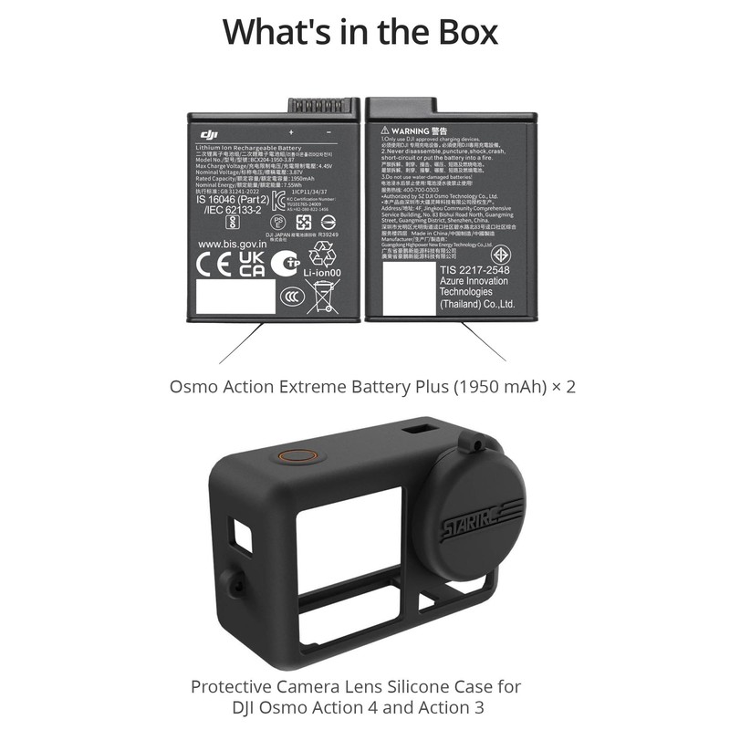 DJI Osmo Action Extreme Battery Plus (2-Pack) with Silicone Protector
