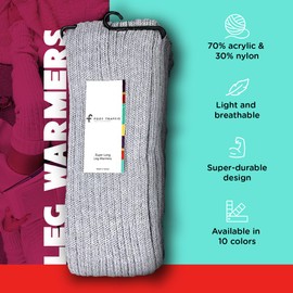 Foot Traffic Women's Cable-Knit Leg Warmers (Grey, Super Long)