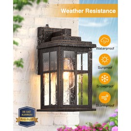 OPAXIS Anti-Rust Dusk to Dawn Outside Lights, 2-Pack Oil Rubbed Bronze Exterior Lighting Fixtures, Easy-to-Install Waterproof Modern Outdoor Wall Light for Porch, Garage, Front Door