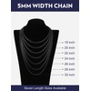 Bandmax Men Chain Necklaces 24 Inch Black Diamond Cut Miami