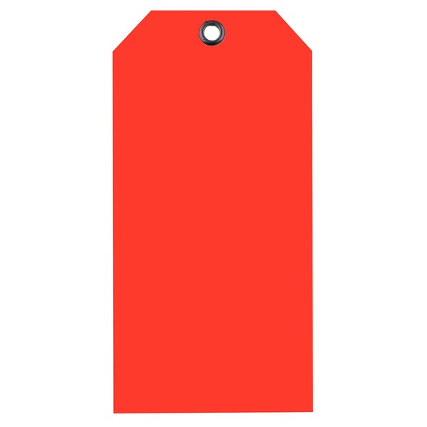 CleverDelights Red Plastic Tags - 4.75" x 2.375" - 200 Pack - Waterproof and Tear-Resistant