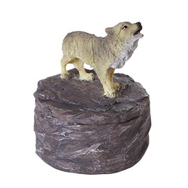 Pacific Giftware Lone Majestic Wolf Mini Resin Trinket Box 3.15 Inches Tall (Gray Wolf)