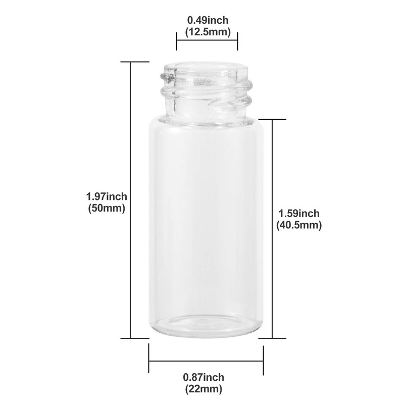Cadbibe 10ml Clear Glass Vials with Screw Caps and Plastic