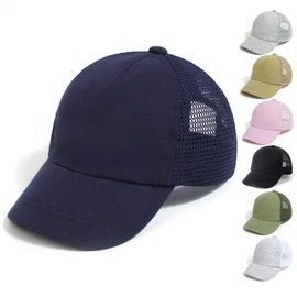 QIYIENDIAN Baby Toddler Baseball Caps Adjustable Sun Hats Dinosaur Solid Colour Hat Kids Boys Girls, navy blue