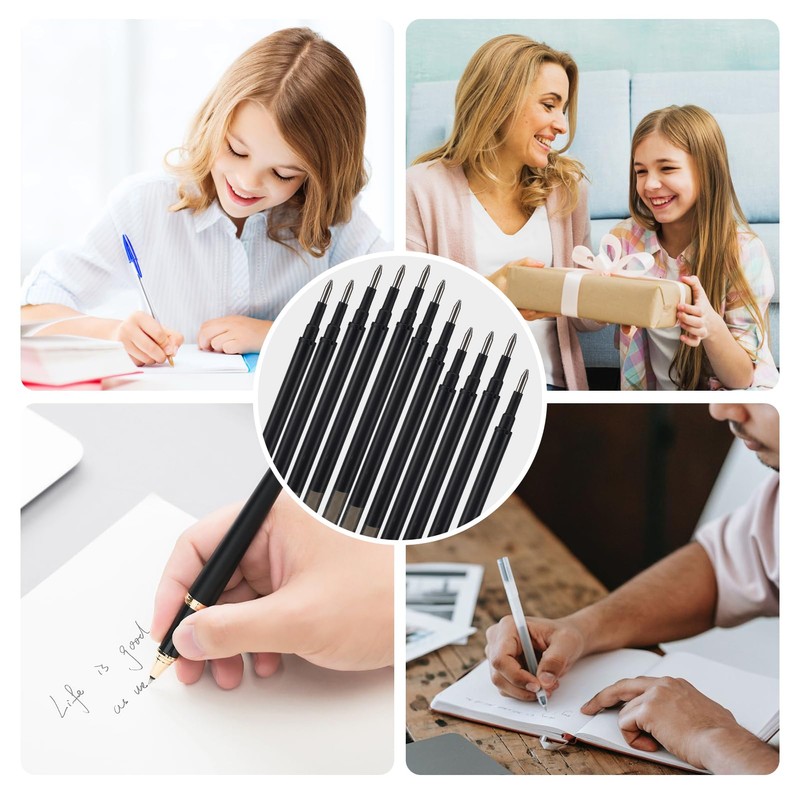 16 Pack Erasable Pen Refills, 0.5 mm Stainless Steel Tip