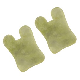 TOVINANNA 2pcs Natural Jade Scraping Tool for Face Massage Multi-function Gua Plate Circulation Promotes Healthy Smooth Design