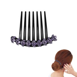 EZ PEACH Rhinestone Hair Comb DE Yaii Wind, Rakuchin, Kantan Hair Arrangement, Recommended for Beginners, Sparkling and Shiny, Barrette, Crystal, Evening Ball Wrap, Comb (Sumire B)