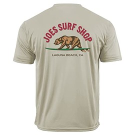 JOES SURF SHOP Surfing Bear Moisture Wicking Graphic Tee-L-Sand