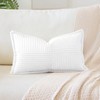 OTOSTAR Striped Corduroy Throw Pillow Covers with Splicing Super Soft