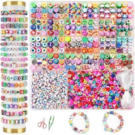 VOSHOME 2300 Cuentas para Pulseras, Cuentas de Bricolaje para Pulseras, Kit para Hacer Pulsera, para DIY Collares Manualidad Regalo, Exquisita Caja de Almacenamiento, Regalo de Vacaciones para Niñas