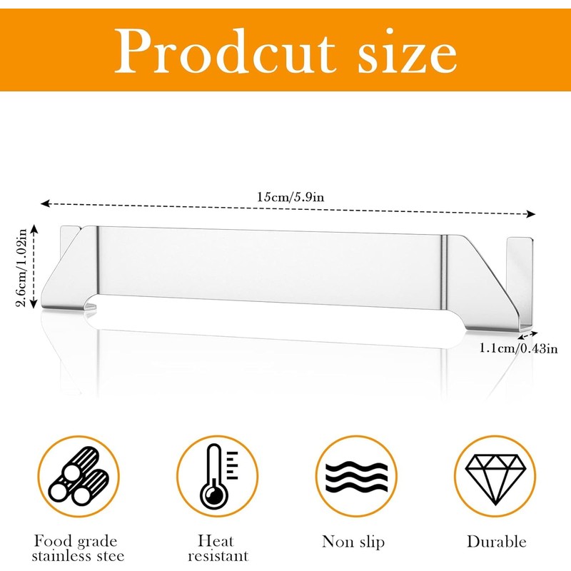 2Pcs Stainless Steel Griddle Spatula Stand with 4 Screws, Grill