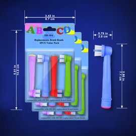 Kids Replacement Heads Compatible with Oral B Toothbrush Head, 12pcs Kids Electric Toothbrush Heads, Toothbrush Replacement Heads Soft Bristles