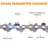 SUNGATOR 3-Pack 14 Inch Chainsaw Chain SG-R52, 3/8" LP Pitch