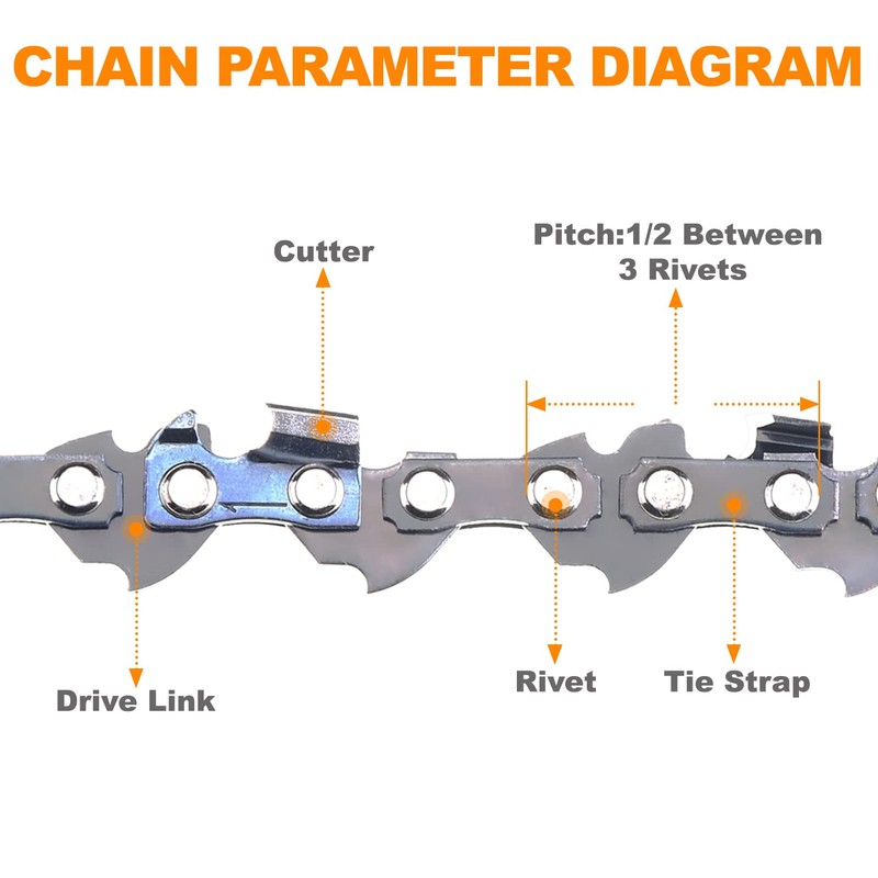 SUNGATOR 3-Pack 14 Inch Chainsaw Chain SG-R52, 3/8" LP Pitch
