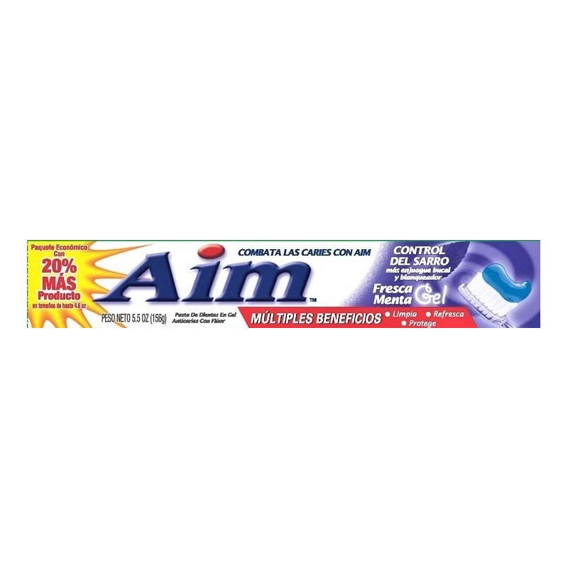 Aim Tartar Control Anticavity Fluoride Toothpaste Gel - 5.5 Ounce