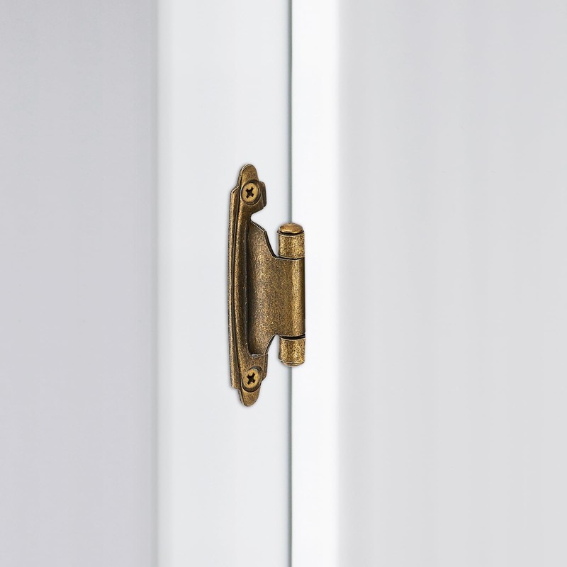 Home Expert 50 Pack (25 Pairs) Antique Brass Cabinet Hinges