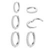 HUABOLA CALYN 3 Pairs of Hoop Earrings Silver 925, Silver
