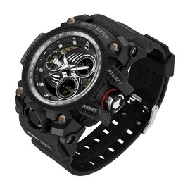 KXAITO Men's Watches Sports Outdoor Waterproof Military Watch Wind Blade Runner Design for Men 3155 (Black)