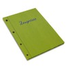 Handmade Certificate Folder in Green Linen Look with Embossed Print