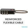 2 Pack TSA Approved Travel Combination Cable Luggage Locks for