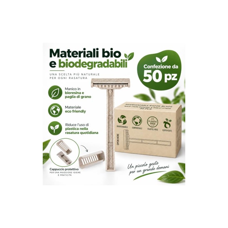 Eco Friendly Disposable Razors with Biodegradable Handles WARRIOR TATTOO Organic