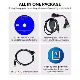 SDS Diagnostic USB Cable Scanner Kit for Suzuki Outboard Marine Boat SDS 8.70