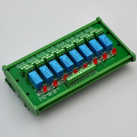 Electronics-Salon DIN Rail Mount 8 DPDT Signal Relay Interface Module. (Operating Voltage: DC 5V)