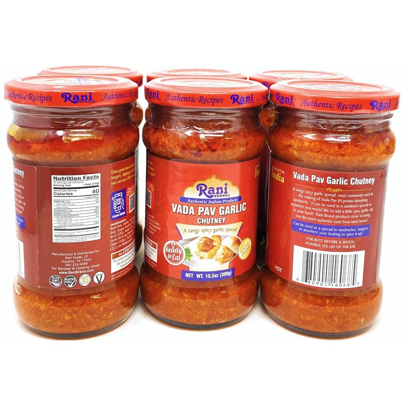Rani Vada Pav Garlic Chutney 10.5oz (300g) Glass Jar, Ready