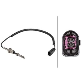 HELLA 6PT 358 181-101 Sensor, Exhaust Gas Temperature – 2-Pin – Screwed – Cable: 450 mm