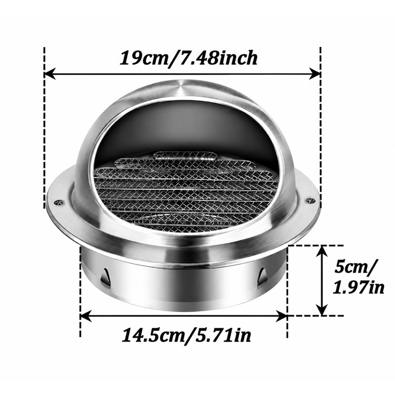 Stainless Steel Round Air Vent Grille – Wall & Ceiling
