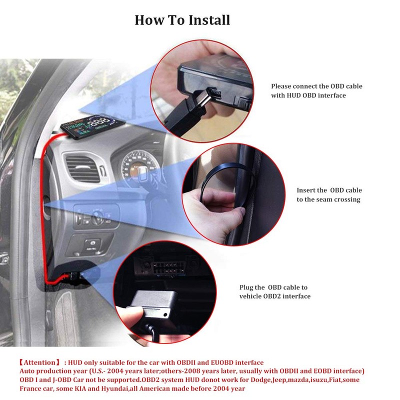 Arestech 5.5 inches A8 OBD2 Windshield HUD Head Up Display