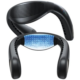 TORRAS COOLiFY Air 2026 Upgraded Neck Fan Air Conditioner, Dual-Airflow Pro Cooling, Ultra Light Portable Fan Rechargeable, Personal Cooling Fan Travel Essentials, Gift for Dad Husband Father, Black