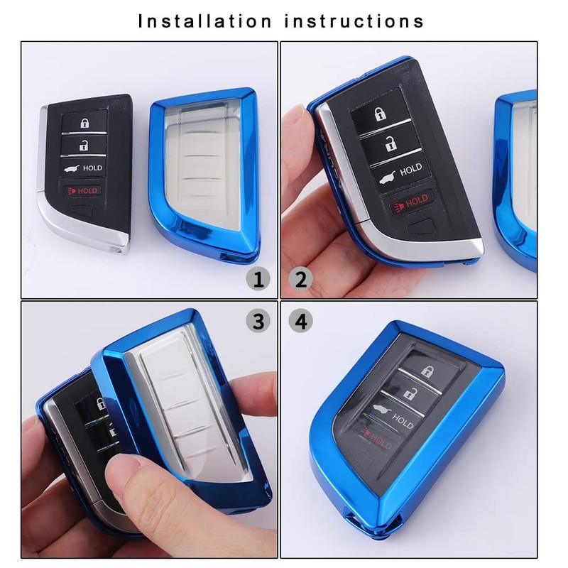 SANRILY Soft TPU Plating Key Fob Cover for Acura MDX