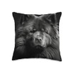 Dog Lover Black & White Chow Chow Throw Pillow