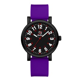 Blekon Original Nurse Watch for Medical Professionals and Students â€“ Various Scrub Colors, Easy Read Dial, Military Time with Second Hand, Silicone Band, 3 ATM Water Resistant (Black-Magenta)